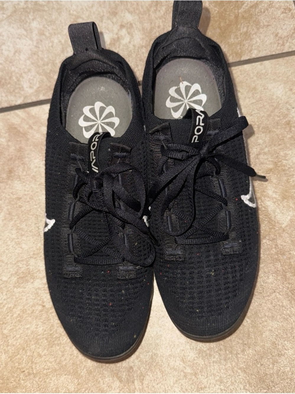 Black Woman’s Knit Athletic Sneakers -